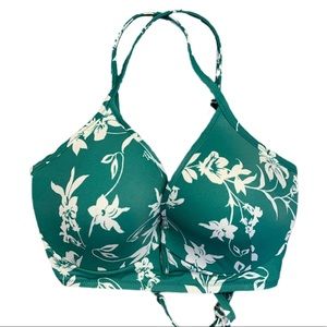 NWT Shade&Shore Teal Floral Bikini Top